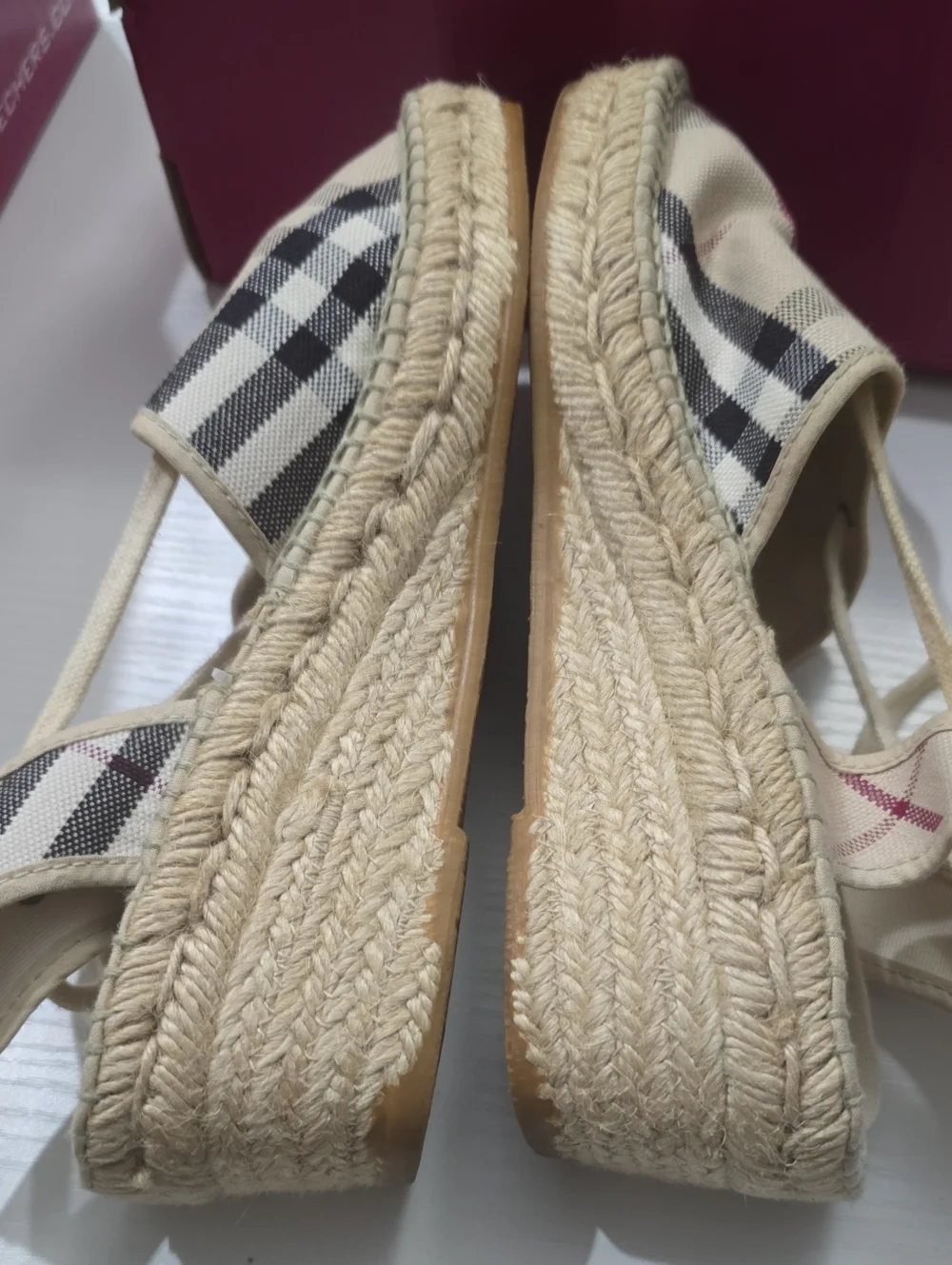 Burberry Nova Check Lace-up Espadrilles Size 38. Used. Needs Cleaned.